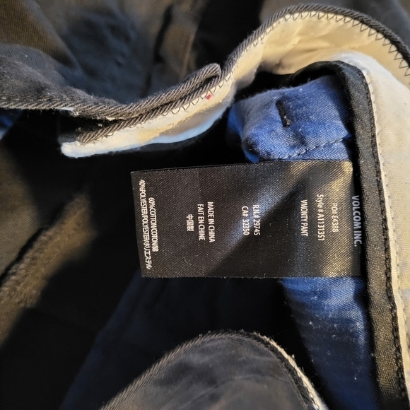 Volcom Corp Class Vmonty Black Pant Size 33 - Picture 8 of 11